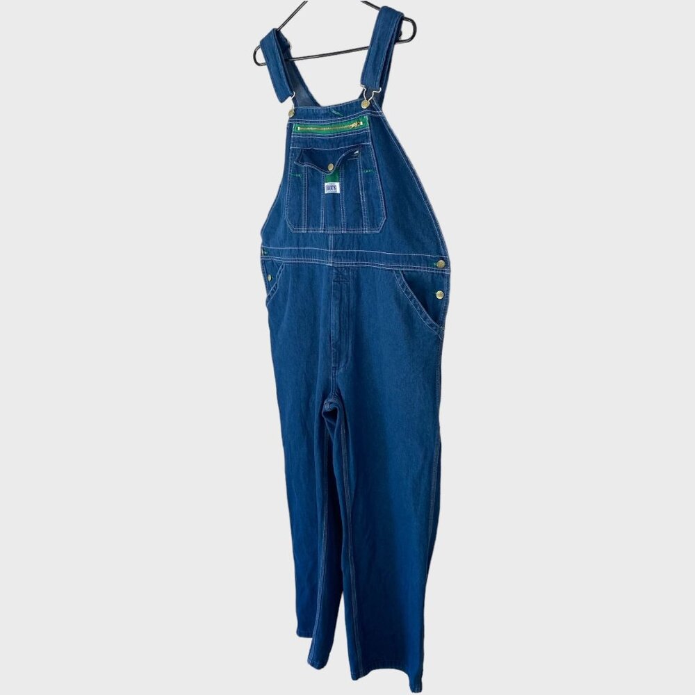 Liberty Stonewashed Denim Bib Overalls Blue Men's Size 38X30 Carpenter Workwear - Picture 2 of 13
